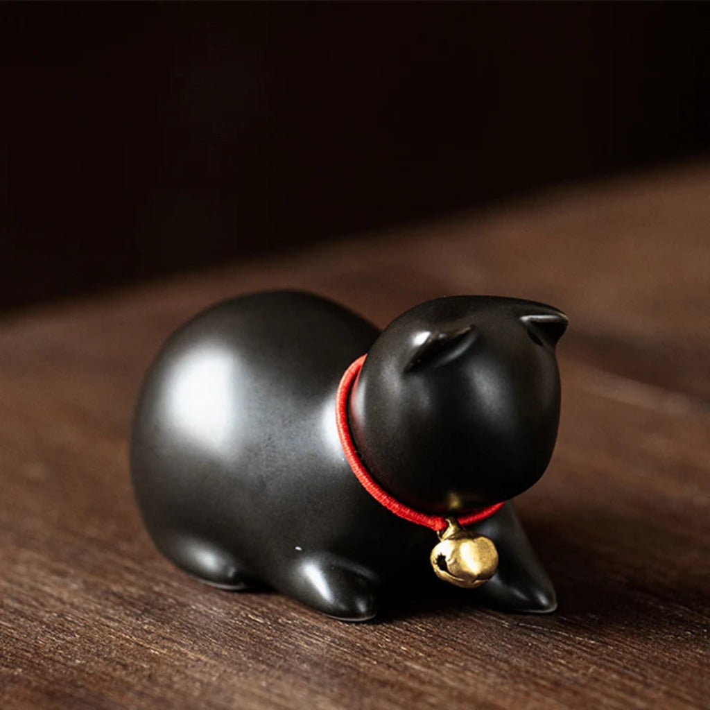 Mini Small Cute Cat Tea Pet Ceramic Home Desk Figurine Decoration | Zen Ara Grove