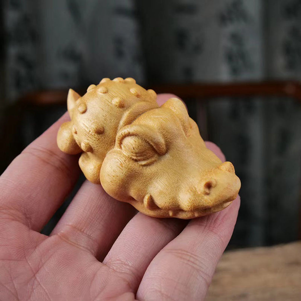 Hand-Carved Wooden Crocodile Figurine – Crafted Charm and Natural Warmth | Zen Ara Grove