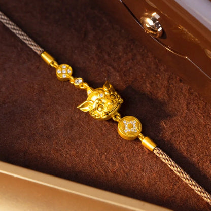 Elegant Pixiu Guardian Bracelet in Gilded Shine | Zen Ara Grove