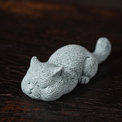 TODAY ONLY! Small Cat Home Tea Pet Figurine Desk Decoration | Zen Ara Grove