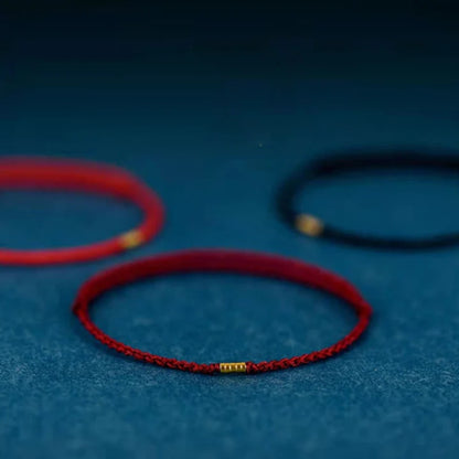 Fully Square Knot Woven Rope with Bead Accents Adjustable Fit – Four-Fold Harmony and Prosperity | Zen Ara Grove