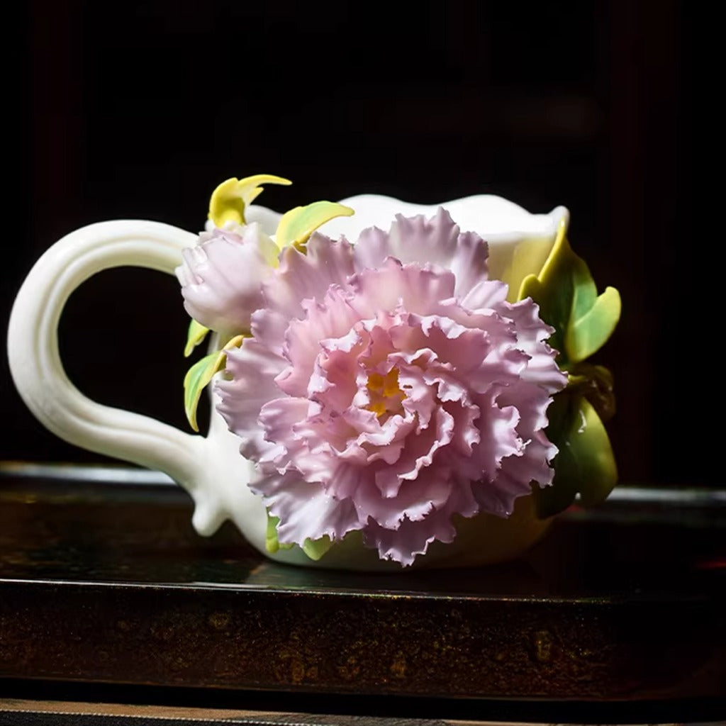 Limited Time Offer · Handcrafted Heritage Porcelain Cup – Iris Blossoms Growing from the Surface | Zen Ara Grove
