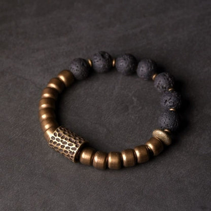 Brass & Lava Stone Energy Bracelet | Zen Ara Grove