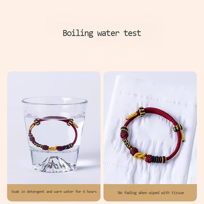 DIY Handwoven Red Cord Bracelet with Gold-Tone Fortune Bead – Make Your Own Lucky Charm | Zen Ara Grove