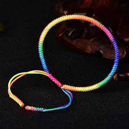 Handmade Multi-Color Diamond Knot Rope Bracelet – Colors Carrying Good Fortune | Zen Ara Grove