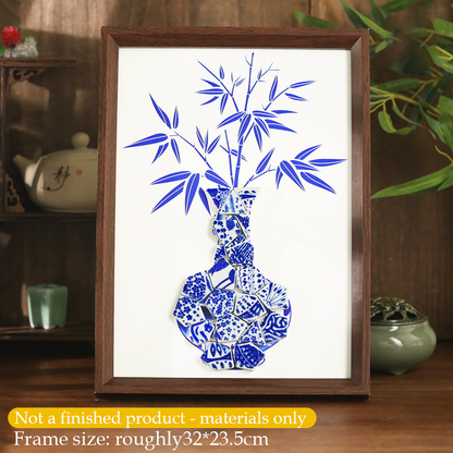 Handmade DIY Blue and White Porcelain Mosaic Ceramic Painting | Zen Ara Grove