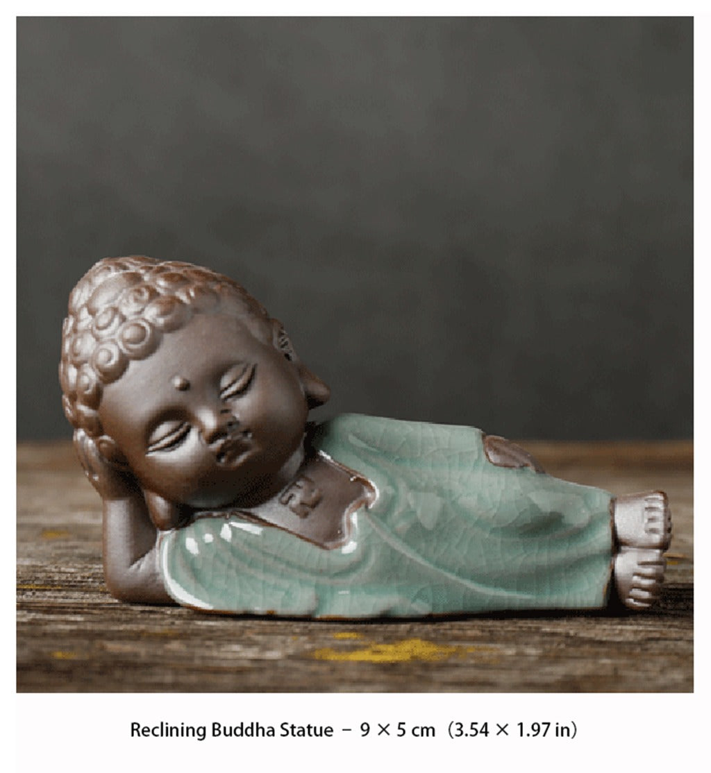 Zen Little Monk Tea Pet – Handmade Ceramic & Purple Clay Figurine for Tea Table Décor | Zen Ara Grove