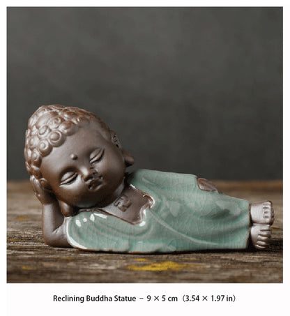 Zen Little Monk Tea Pet – Handmade Ceramic & Purple Clay Figurine for Tea Table Décor | Zen Ara Grove