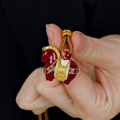 Enamel Horse Pendant Necklace – A Symbol of Strength and Good Fortune | Zen Ara Grove