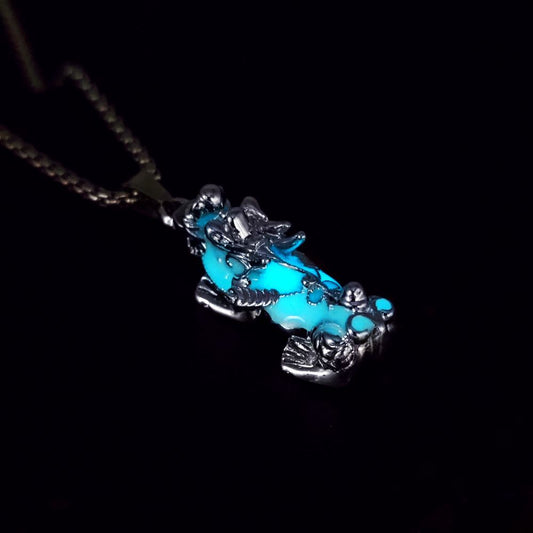 Glow-in-the-Dark Pi Xiu Pendant – Zen Wealth Guardian | Zen Ara Grove