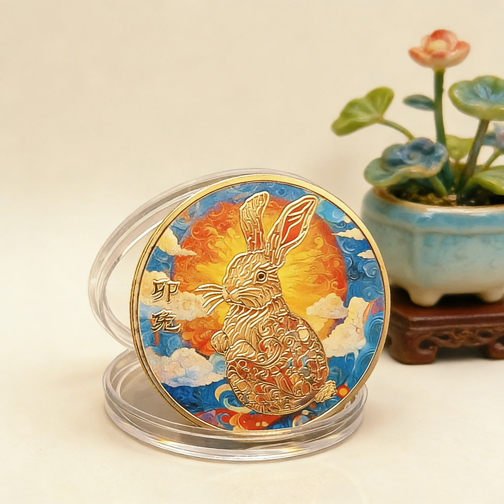 Colorful 12 Zodiac Challenge Coin Collection – Fortune & Harmony | Zen Ara Grove
