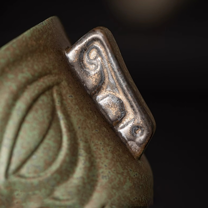 Sanxingdui Gold Mask Ceramic Teacup – Inspired Heritage Drinkware | Zen Ara Grove