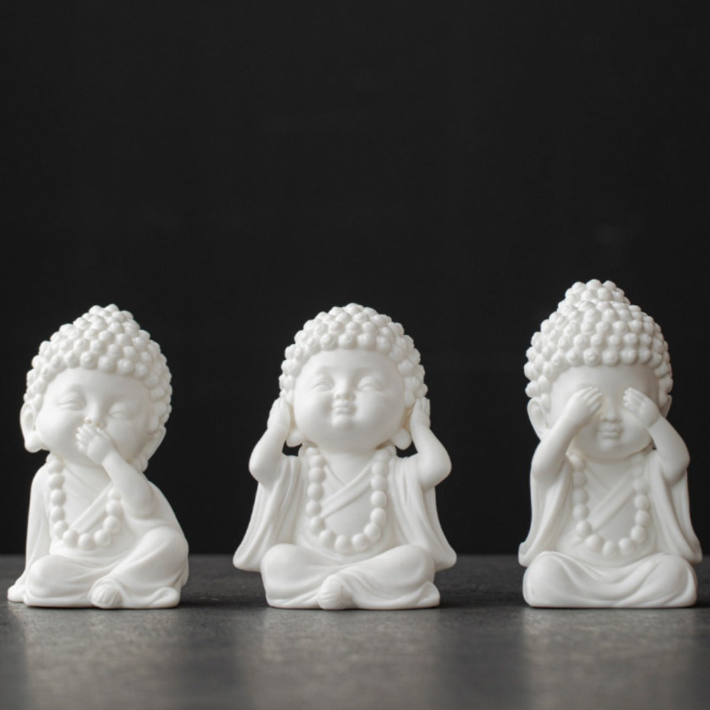 Ceramic Buddha Figurine – Zen Mini Tathagata with Four Noble Reminders | Zen Ara Grove