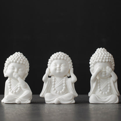 Ceramic Buddha Figurine – Zen Mini Tathagata with Four Noble Reminders | Zen Ara Grove