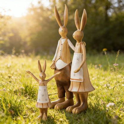 Bunny Family Figurine Set – Handcrafted Rabbits Symbolizing Love, Warmth & Togetherness | Zen Ara Grove
