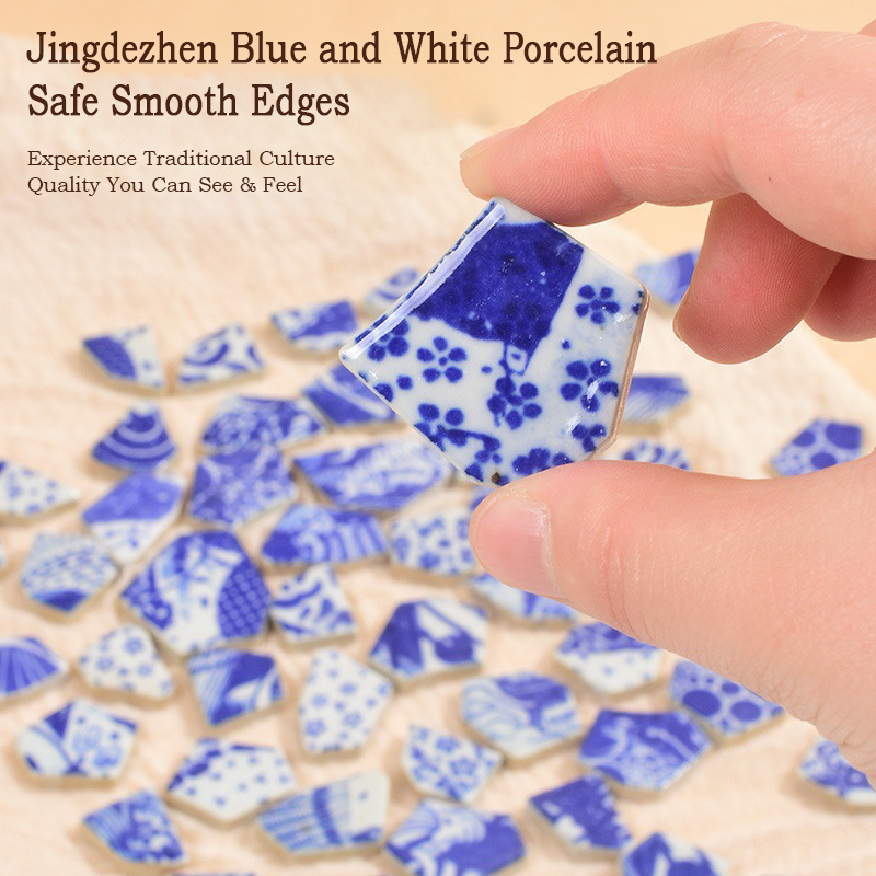 Handmade DIY Blue and White Porcelain Mosaic Ceramic Painting | Zen Ara Grove