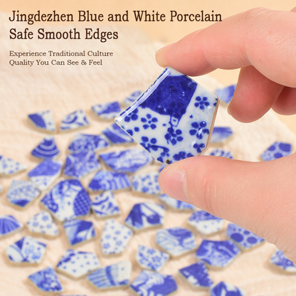 Handmade DIY Blue and White Porcelain Mosaic Ceramic Painting | Zen Ara Grove