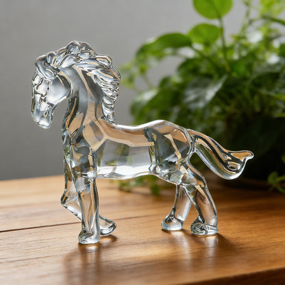 Handcrafted Crystal Glass Horse Ornament – Capturing Movement, Spirit, and Balance | Zen Ara Grove