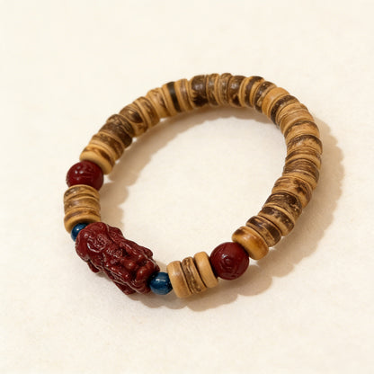 Limited Time Offer · Coconut Shell & Cinnabar Pixiu Layered Bracelet Set – Charm of Prosperity | Zen Ara Grove