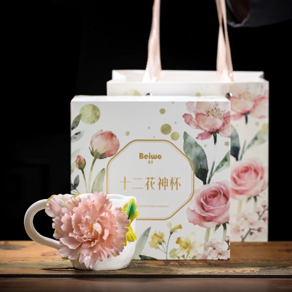 Limited Time Offer · Handcrafted Heritage Ceramic Flower Cup – Blossoms Alive on Porcelain | Zen Ara Grove