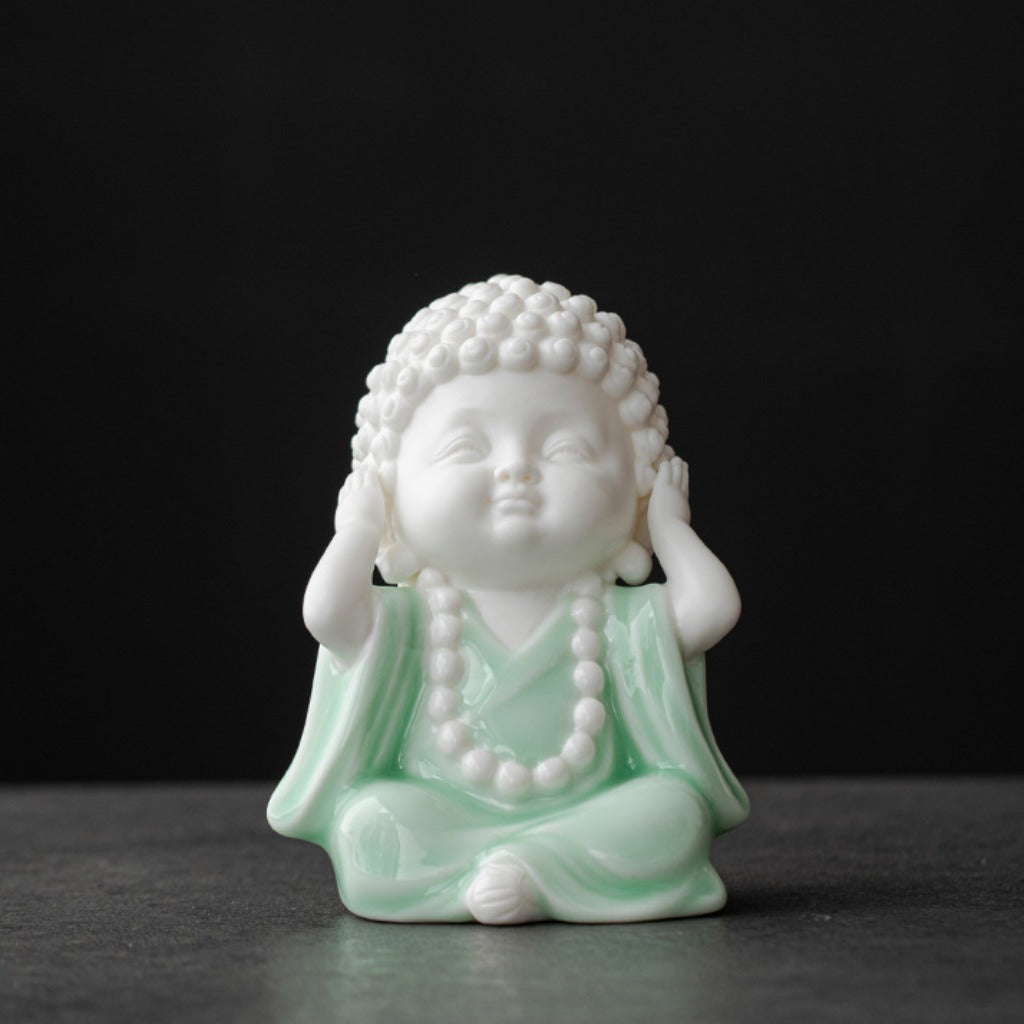 Ceramic Buddha Figurine – Zen Mini Tathagata with Four Noble Reminders | Zen Ara Grove