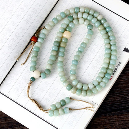 Pale Green Bodhi Root Bracelet – Meditative Stillness | Zen Ara Grove