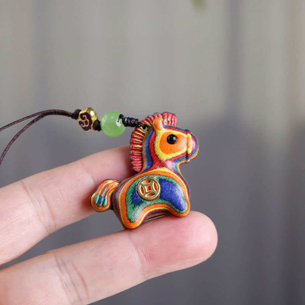 Handcrafted Wooden Horse Keychain –Luck & Protection | Zen Ara Grove