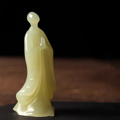 Handcrafted Jade Buddha Figurine – Minimalist Meditation Sculpture | Zen Ara Grove
