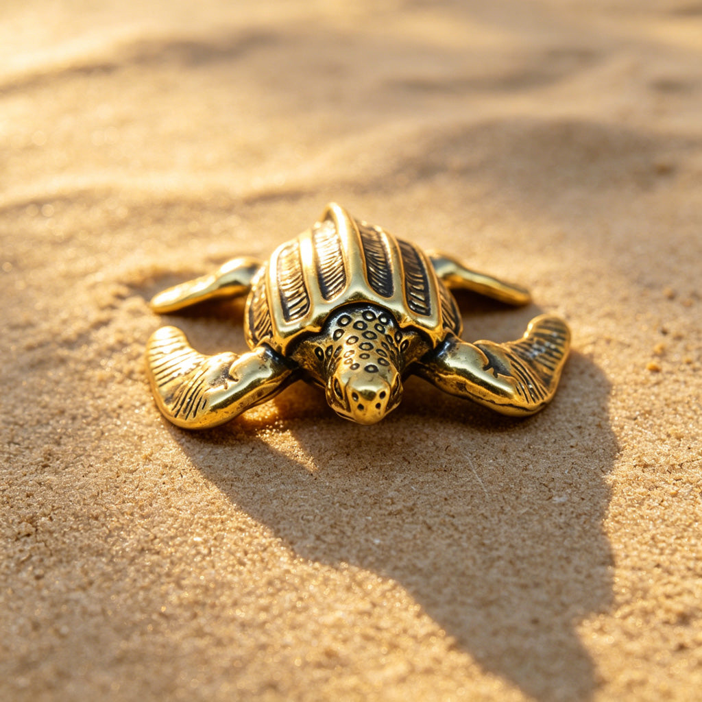 Handcrafted Brass Sea Turtle Figurine – A Symbol of Longevity and Protection | Zen Ara Grove
