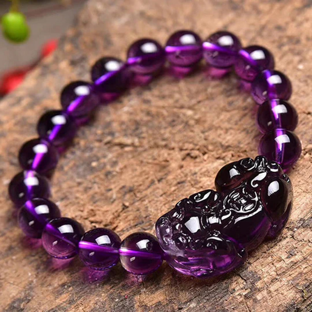 Amethyst Pixiu Bracelet — Symbol of Serenity & Protection | Zen Ara Grove