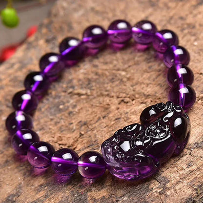 Amethyst Pixiu Bracelet — Symbol of Serenity & Protection | Zen Ara Grove