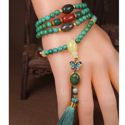 Natural Turquoise 108-Bead Mala Necklace | Zen Ara Grove