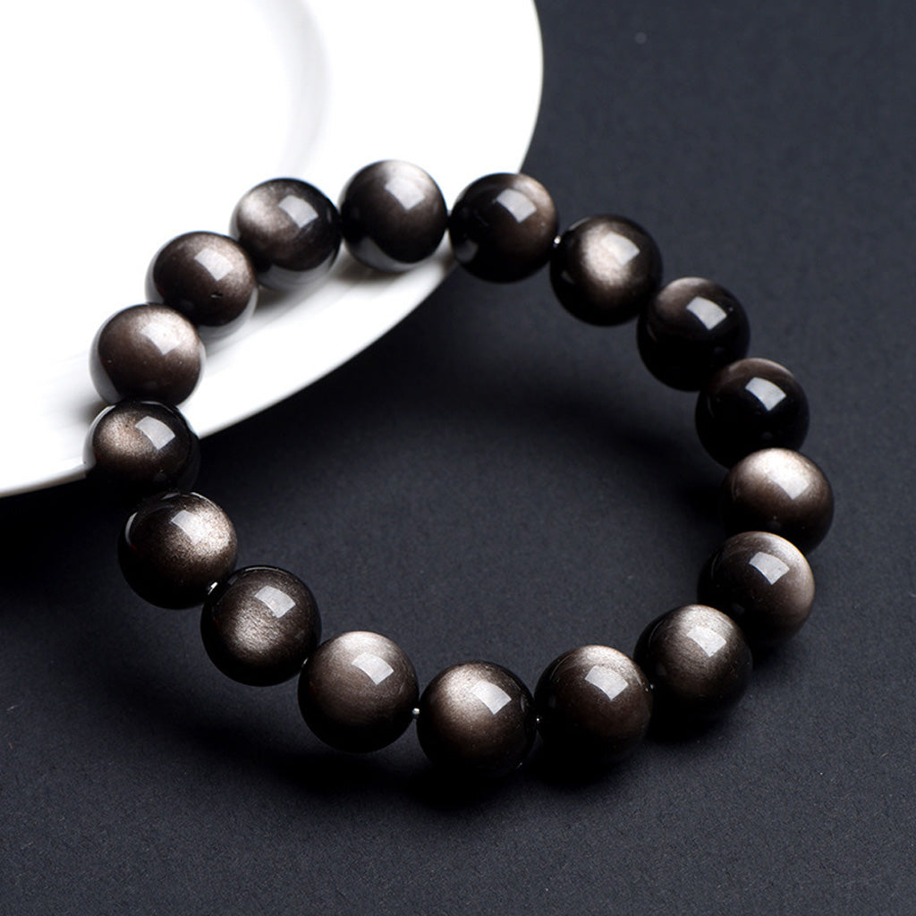 Golden & Silver Obsidian Bracelet – Confidence, Balance, and Craftsmanship | Zen Ara Grove