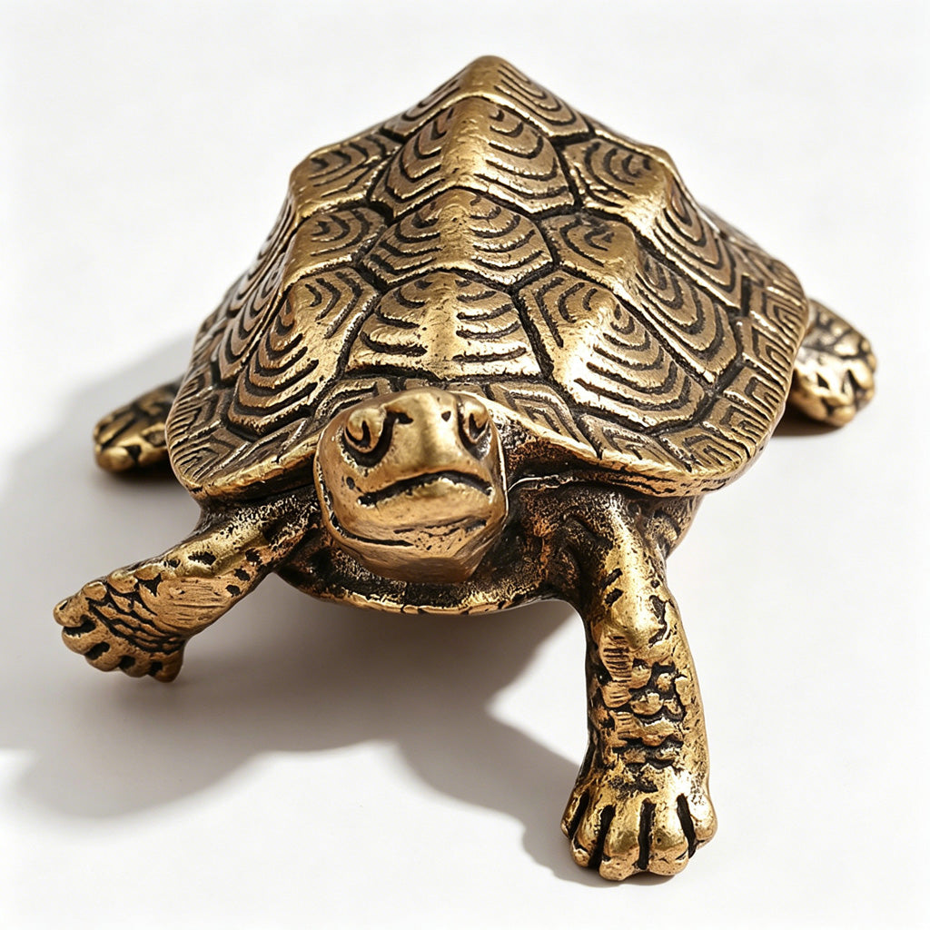 Handcrafted Brass Turtle Figurine Set – Symbols of Longevity, Protection & Good Fortune | Zen Ara Grove