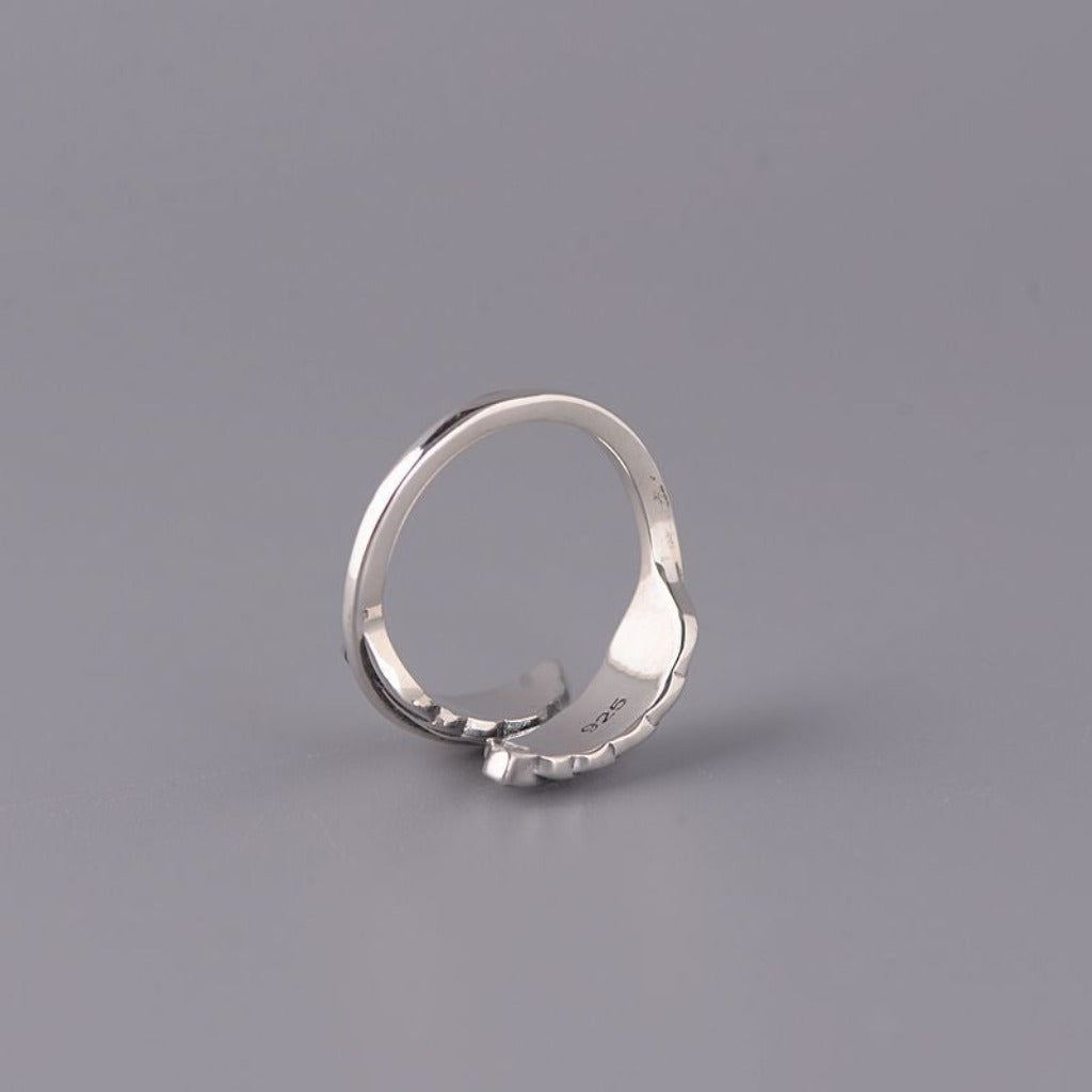 S925 Silver Zen Leaf Ring – Minimalist Mindfulness | Zen Ara Grove