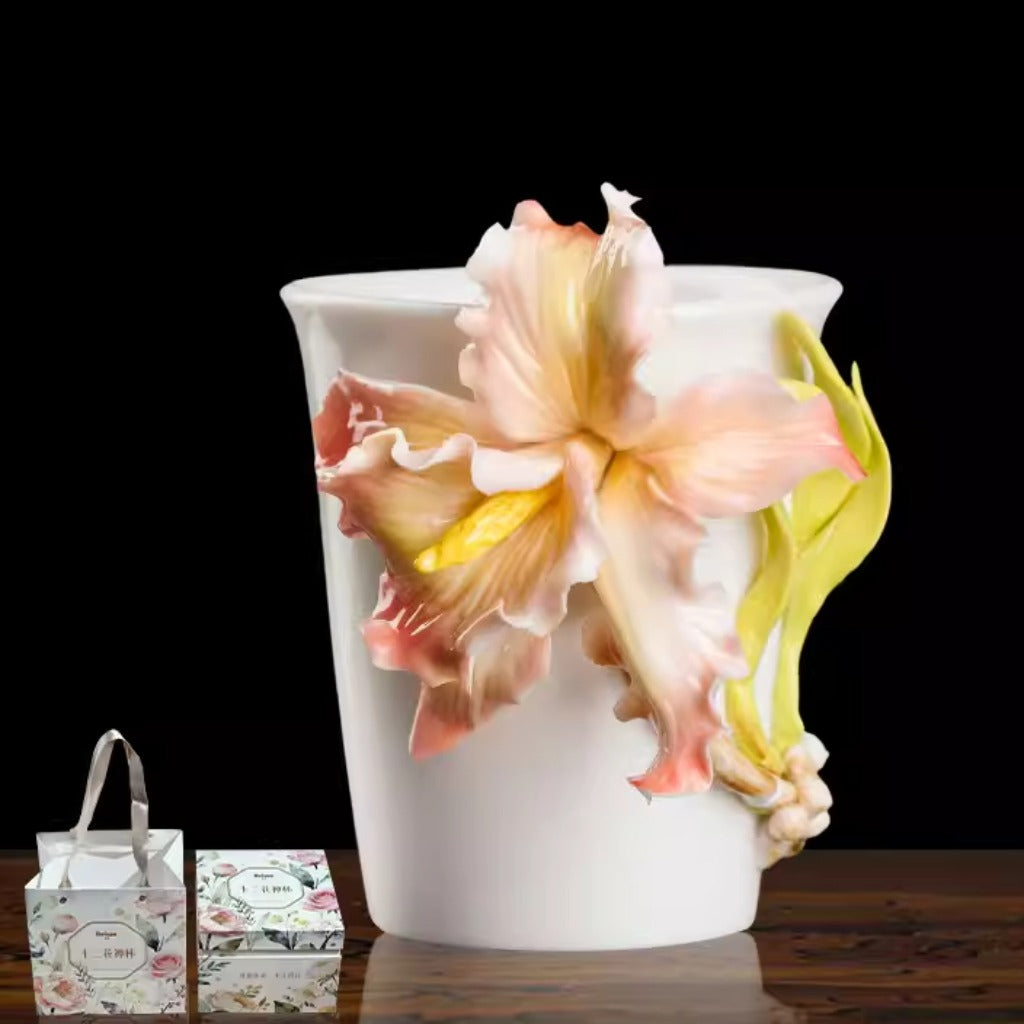 Limited Time Offer · Handcrafted Heritage Porcelain Cup – Magnolia Blossoms Growing from the Surface | Zen Ara Grove