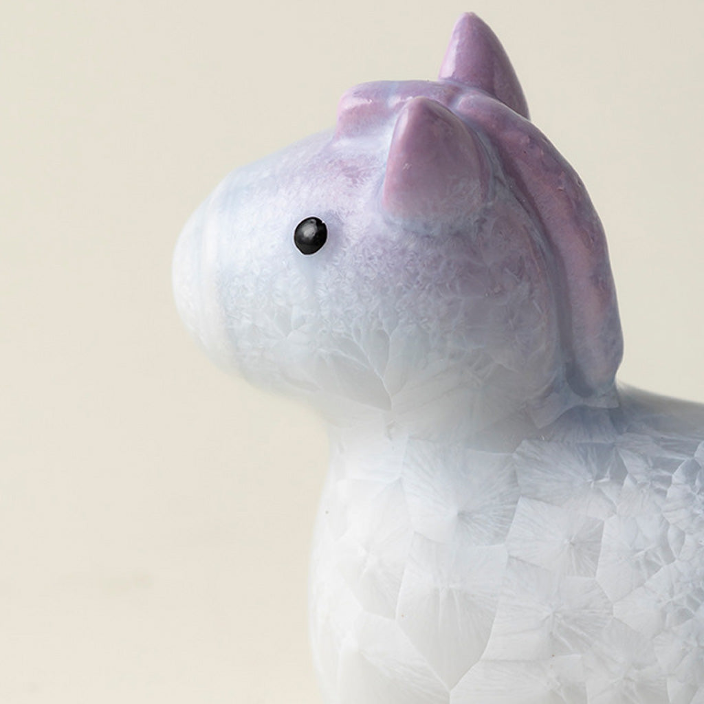 Ceramic Horse Figurine with Gradient Purple Crystalline Glaze – Artistic Shine and Serenity | Zen Ara Grove