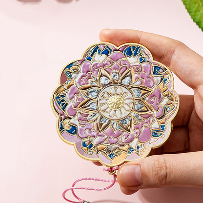 Portable Embossed Caisson Hand Mirror | Zen Ara Grove