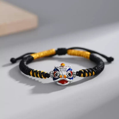 TODAY ONLY! Lucky Enamel Lion Charm Bracelet – Adjustable Handwoven Cord | Zen Ara Grove