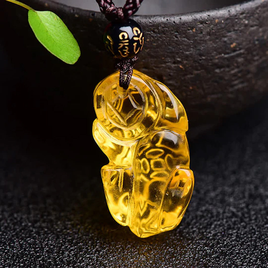 Citrine Pixiu Pendant for Wealth Protection and Positive Energy | Zen Ara Grove