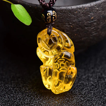 Citrine Pixiu Pendant for Wealth Protection and Positive Energy | Zen Ara Grove