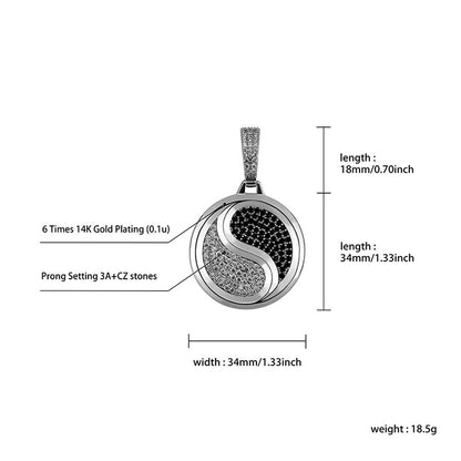 Tai Chi Yin-Yang Diamond Pendant Necklace – Balance & Protection | Zen Ara Grove