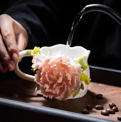 Limited Time Offer · Handcrafted Heritage Ceramic Flower Cup – Blossoms Alive on Porcelain | Zen Ara Grove