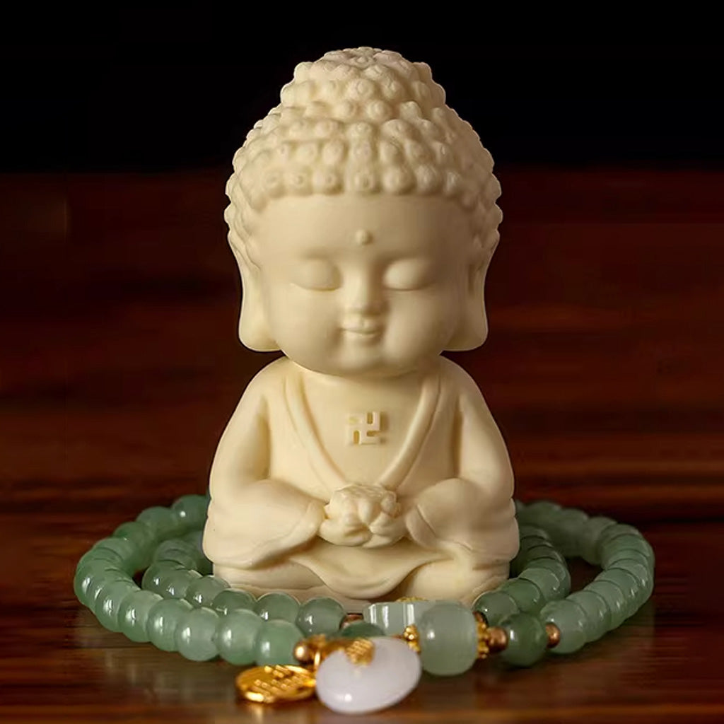 Tagua Nut Buddha Figurine – Hand‑Carved Symbol of Peace | Zen Ara Grove