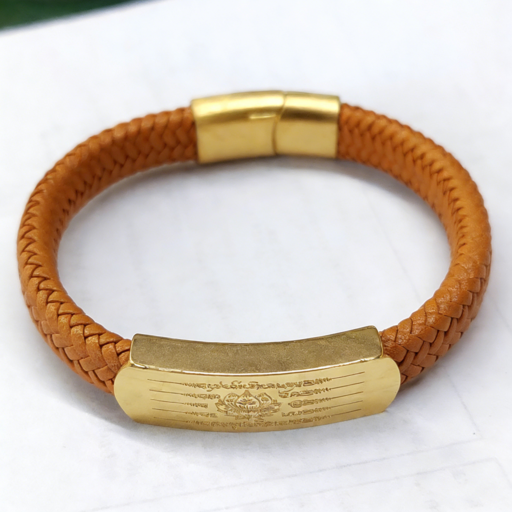 Orange Taisui Talisman Titanium Bracelet – Symbol of Protection and Courage | Zen Ara Grove