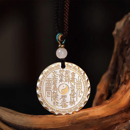 Daoist Harmony Copper Pendant – Mountain Ghost Hua Qian with Yin-Yang Bagua Design | Zen Ara Grove