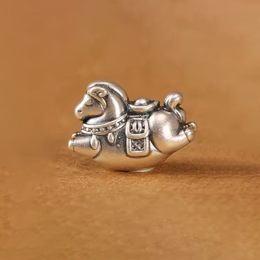 Sterling Silver Horse Charm Bracelet – Adjustable Braided Cord for Good Fortune | Zen Ara Grove