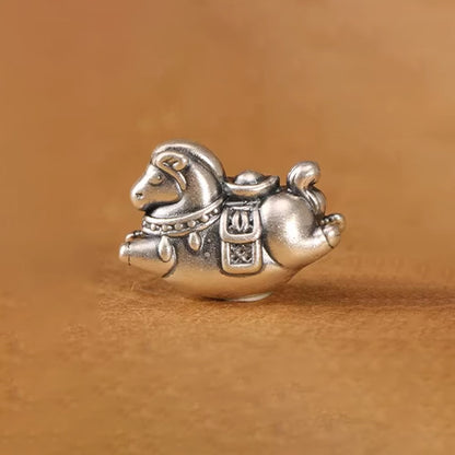 Sterling Silver Horse Charm Bracelet – Adjustable Braided Cord for Good Fortune | Zen Ara Grove