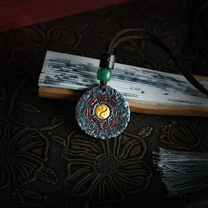 999 Pure Silver Handcrafted Tai Chi Bagua Pendant Necklace – Protection & Harmony | Zen Ara Grove