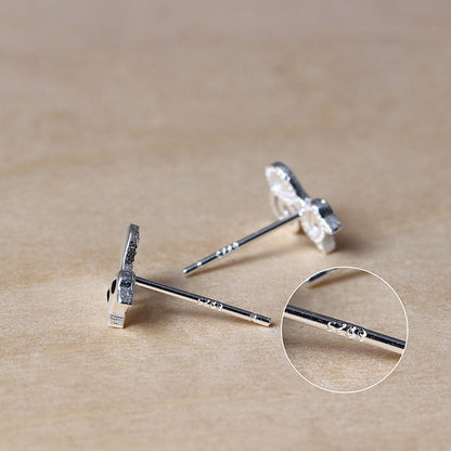925 Sterling Silver Posts Cute Cat Kitten Blessing Stud Earrings | Zen Ara Grove